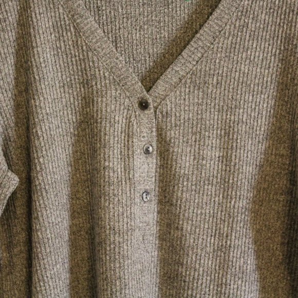 NWT Alfani Ribbed Henley Pajama Top Sleep Shirt - Picture 2 of 4